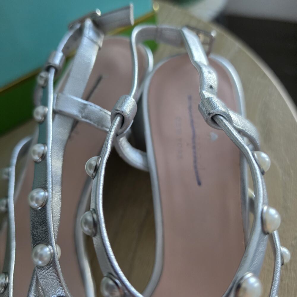 Kate Spade New York Womens Wynne Strappy Sandals Silver Metallic Size 7.5 - Picture 7 of 9